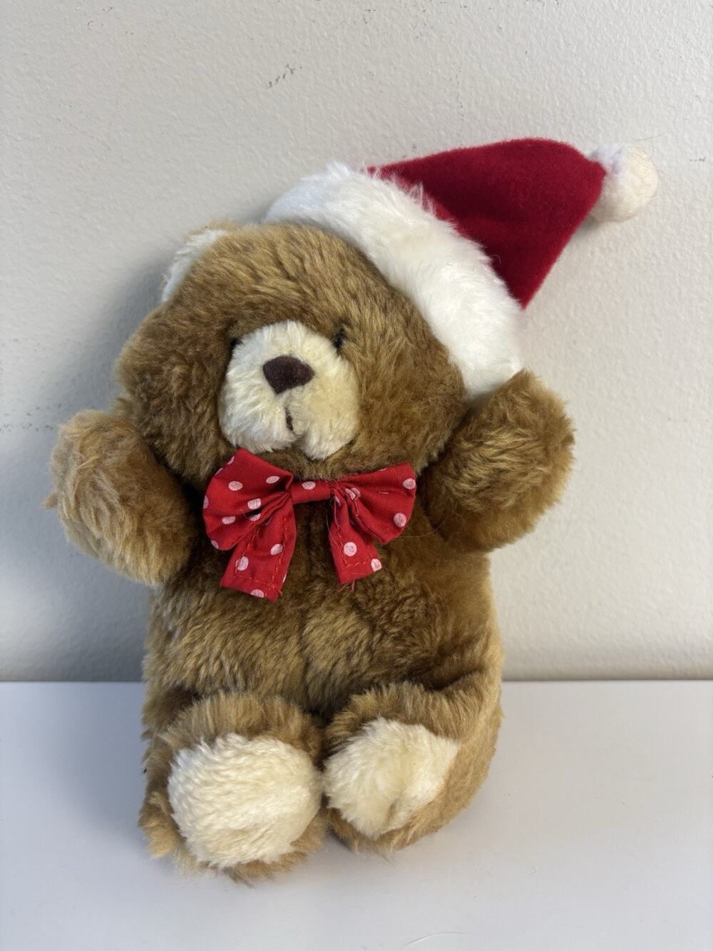 Vtg 1989 American Greetings Honeylove Christmas Santa Bear Plush 8”